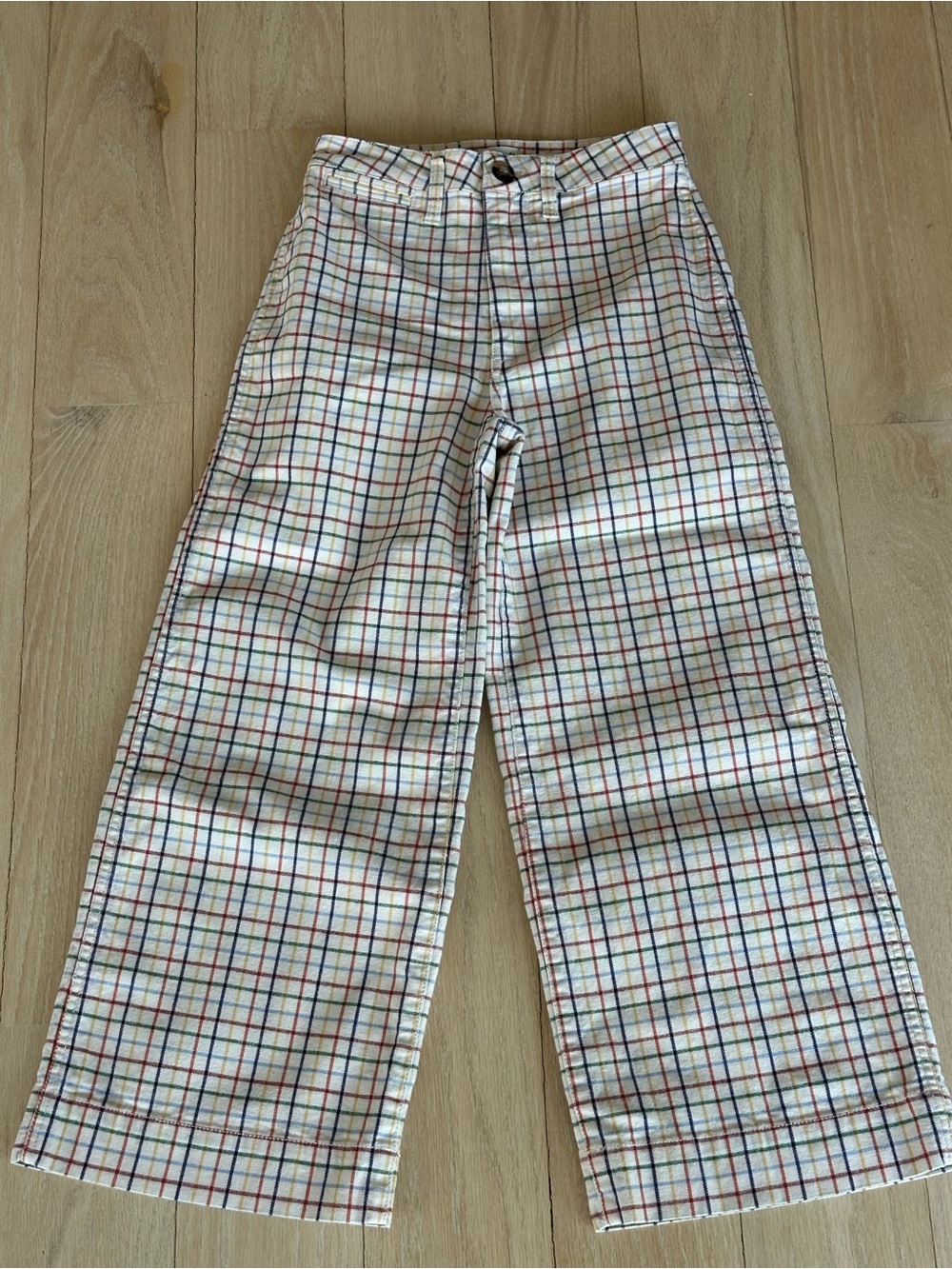 Madewell Emmett Wide-Leg Patch Pocket Crop Pants in Rainbow Windowpane size 23 - Picture 4 of 10